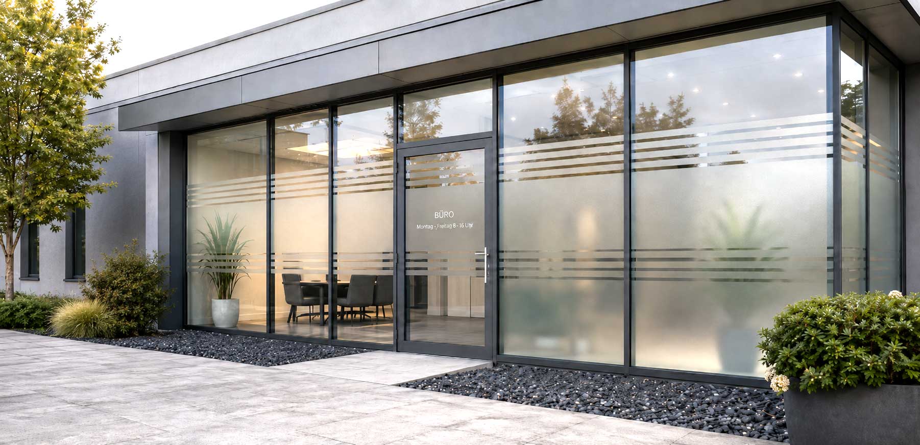 Glasdekorfolie Sparkasse Mainz – Sichtschutz mit Design von Lorenz Werbung